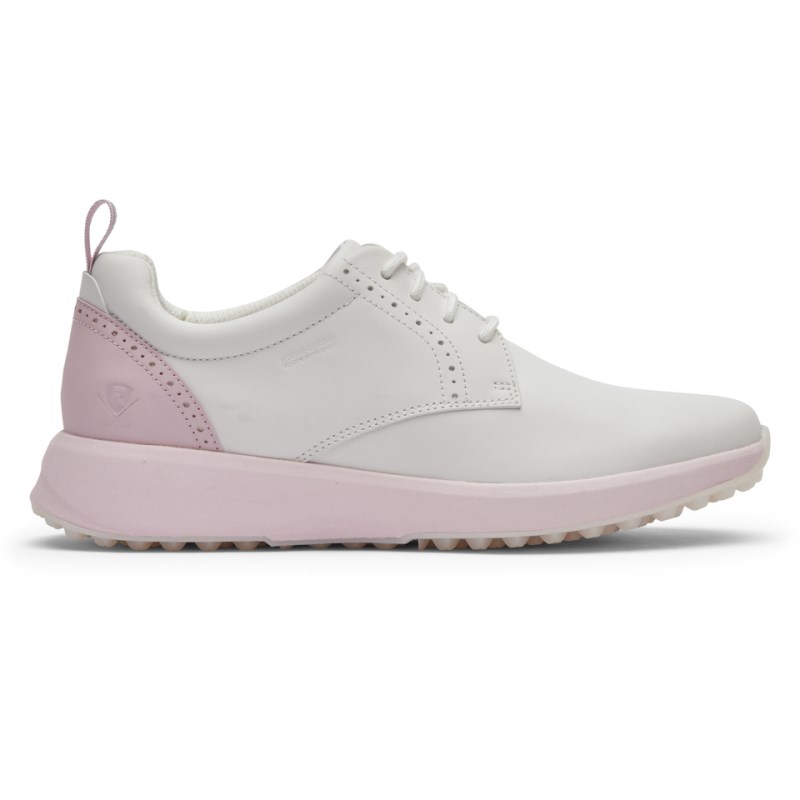 Women Rockport Trustride Prowalker Tassel Waterproof Golf Shoes White/Pink USA | RE8-04400