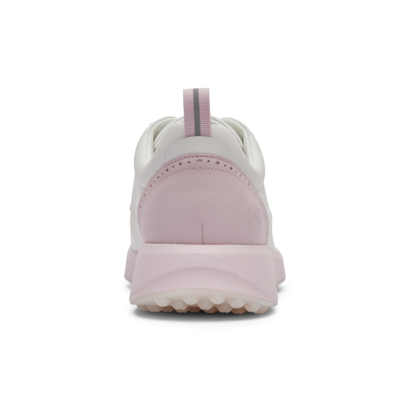 Women Rockport Trustride Prowalker Tassel Waterproof Golf Shoes White/Pink USA | RE8-04400