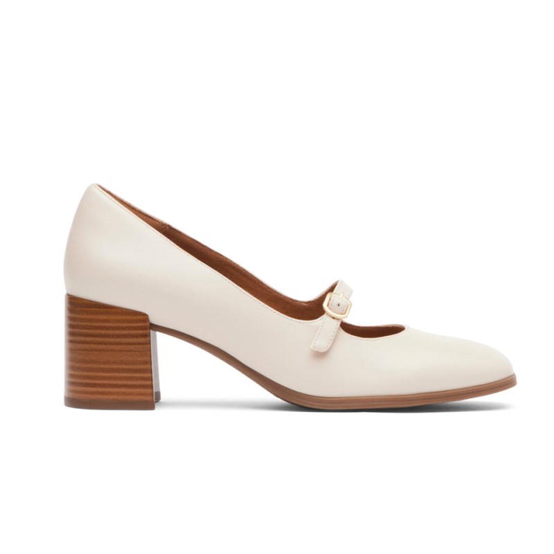 Women Rockport Violetta Mary Jane Cream USA | DO9-91179