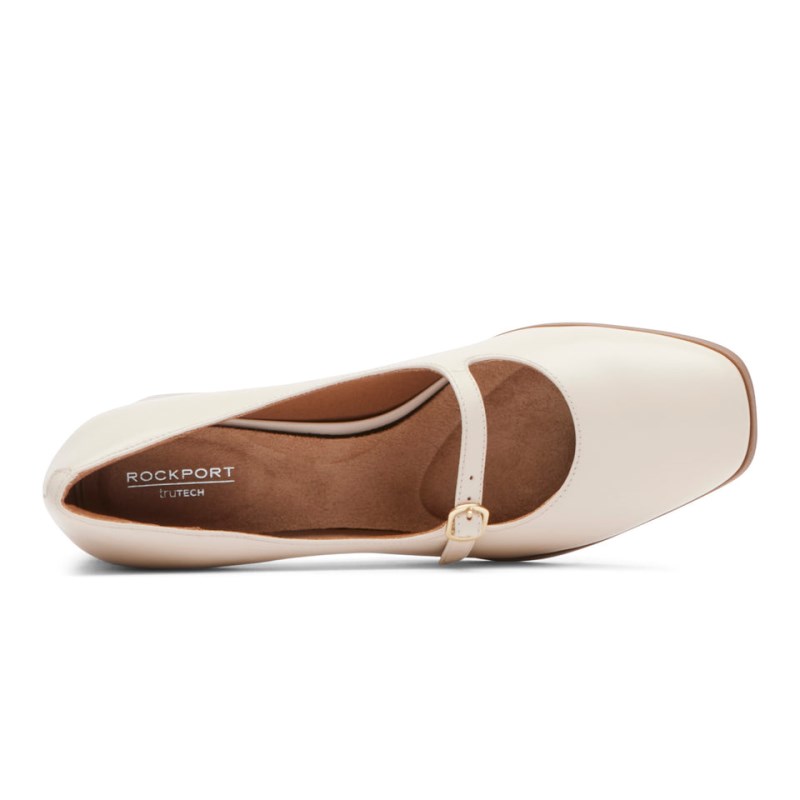 Women Rockport Violetta Mary Jane Cream USA | DO9-91179