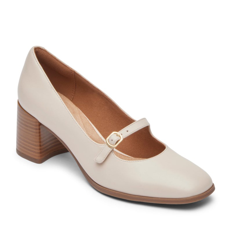 Women Rockport Violetta Mary Jane Cream USA | DO9-91179