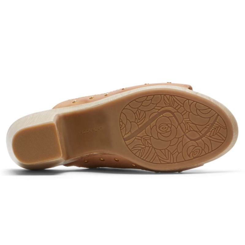 Women Rockport Vivianne Slides Brown USA | GF7-98869