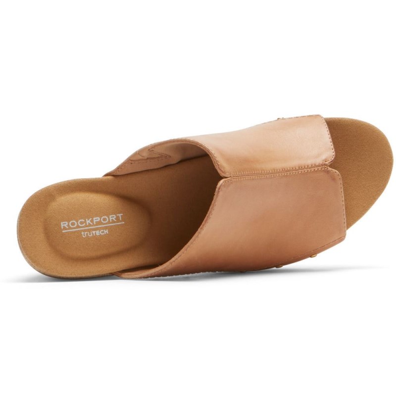 Women Rockport Vivianne Slides Brown USA | GF7-98869