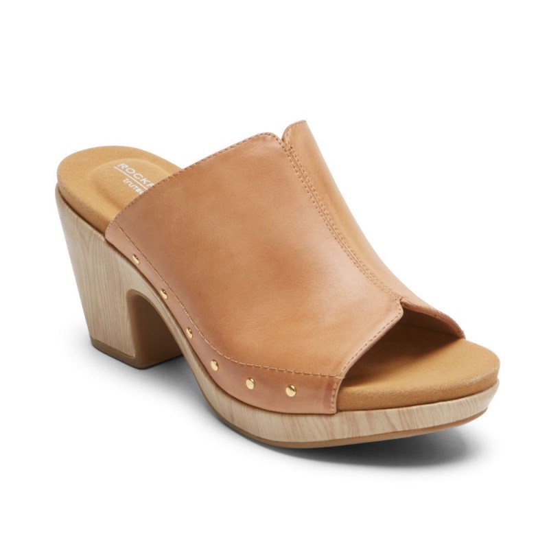 Women Rockport Vivianne Slides Brown USA | GF7-98869