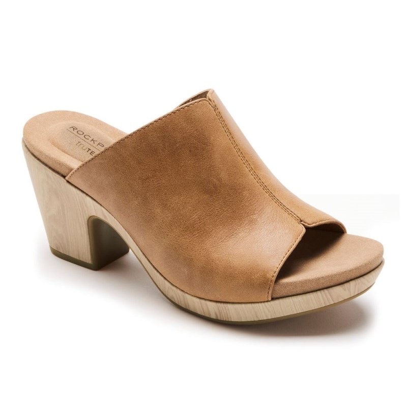 Women Rockport Vivianne Slides Brown USA | WA0-31183