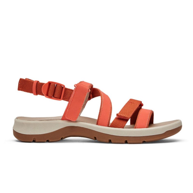 Women Rockport XCS Trail Tech Washable Strappy Sandals Coral USA | UD7-45554