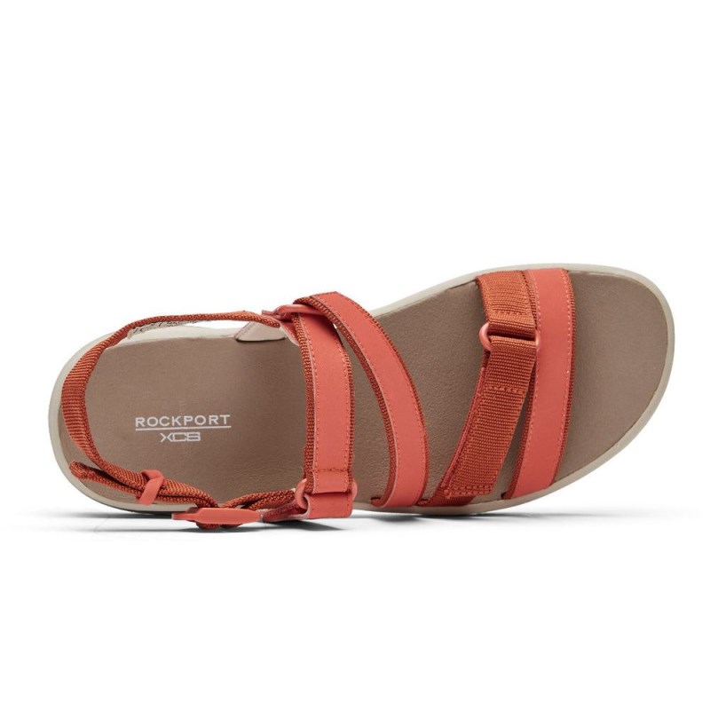 Women Rockport XCS Trail Tech Washable Strappy Sandals Coral USA | UD7-45554