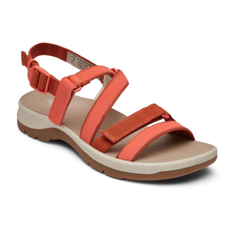 Women Rockport XCS Trail Tech Washable Strappy Sandals Coral USA | UD7-45554