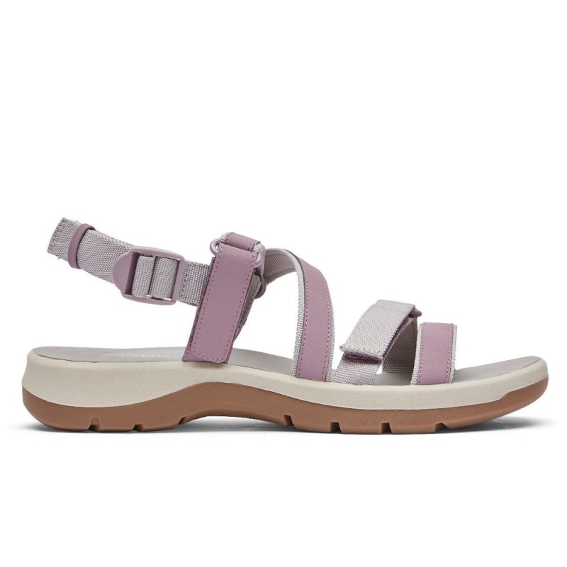 Women Rockport XCS Trail Tech Washable Strappy Sandals Purple USA | XN2-80258