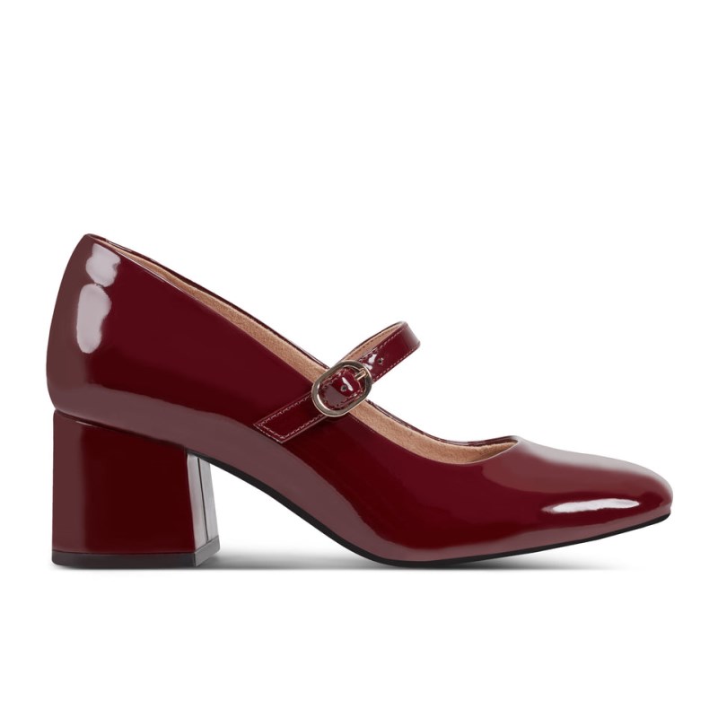 Women Rockport Xena Block Heel Mary Jane Dark Red USA | FQ0-19301