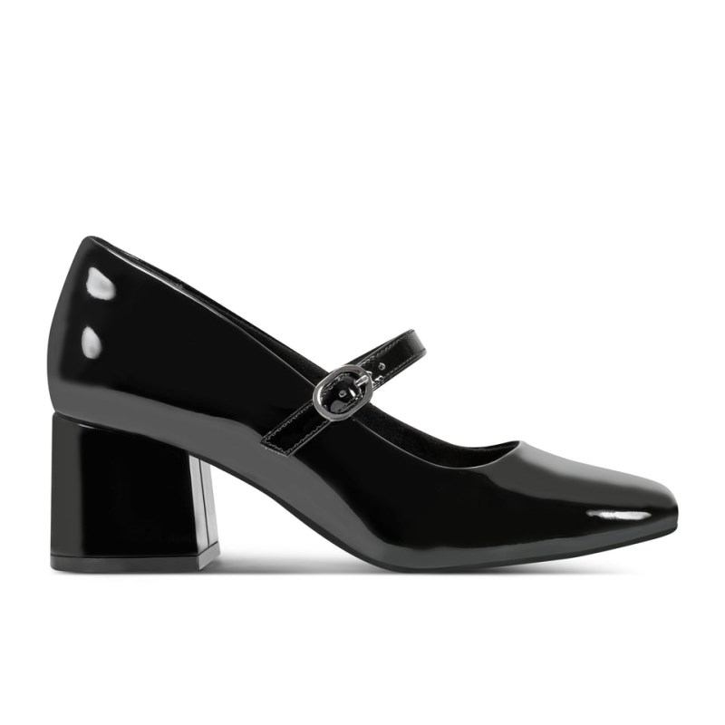 Women Rockport Xena Block Heel Mary Jane Black USA | DL5-48374