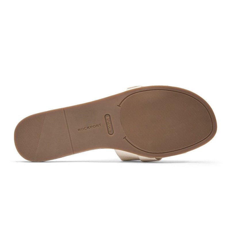 Women Rockport Yara Slides Cream USA | MP0-75027