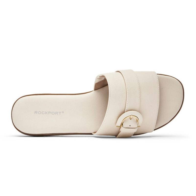 Women Rockport Yara Slides Cream USA | MP0-75027