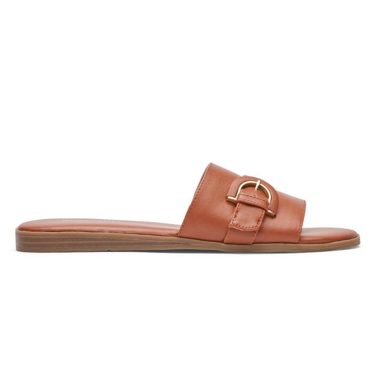 Women Rockport Yara Slides Orange USA | XB2-07200