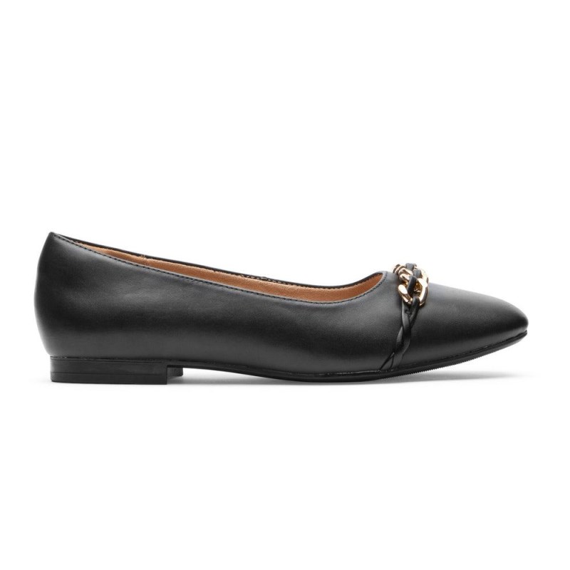 Women Rockport Zoie Chain Ballet Flats Black USA | CP2-73487