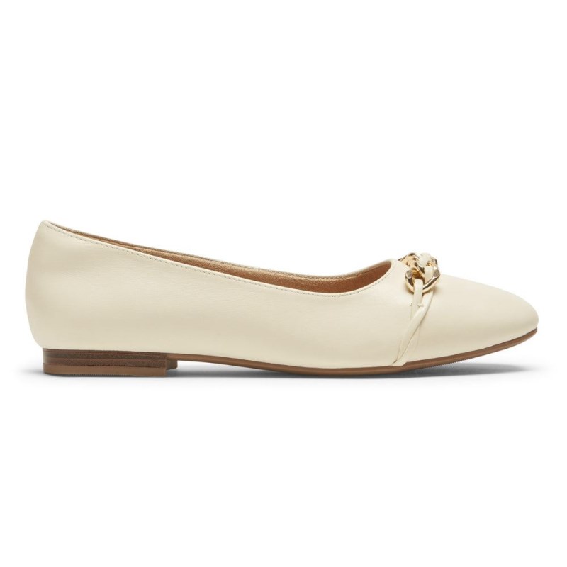 Women Rockport Zoie Chain Ballet Flats Cream USA | CI5-32793