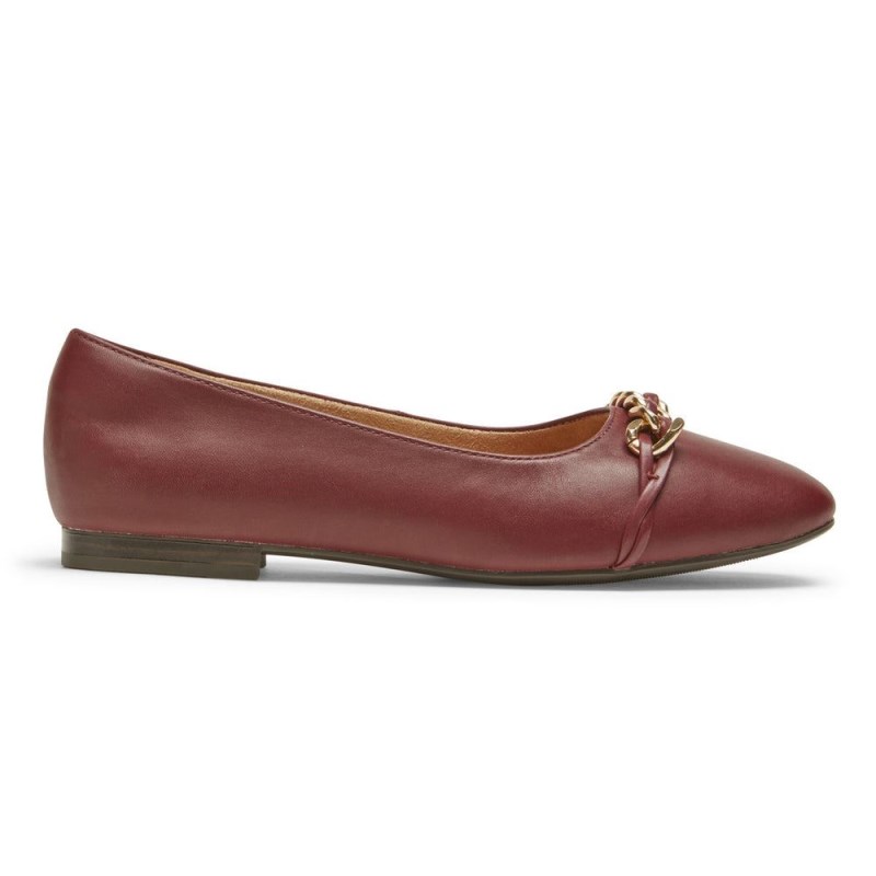 Women Rockport Zoie Chain Ballet Flats Red USA | QT1-11391