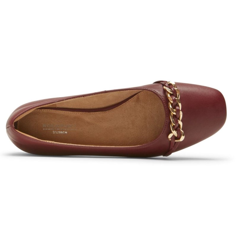 Women Rockport Zoie Chain Ballet Flats Red USA | QT1-11391