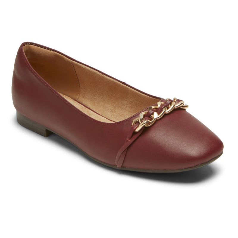 Women Rockport Zoie Chain Ballet Flats Red USA | QT1-11391