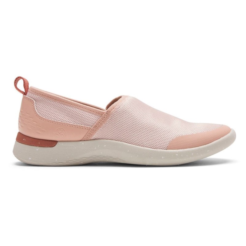 Women Rockport truFLEX Fly Washable Knit Slip Ons Pink USA | BP9-14971