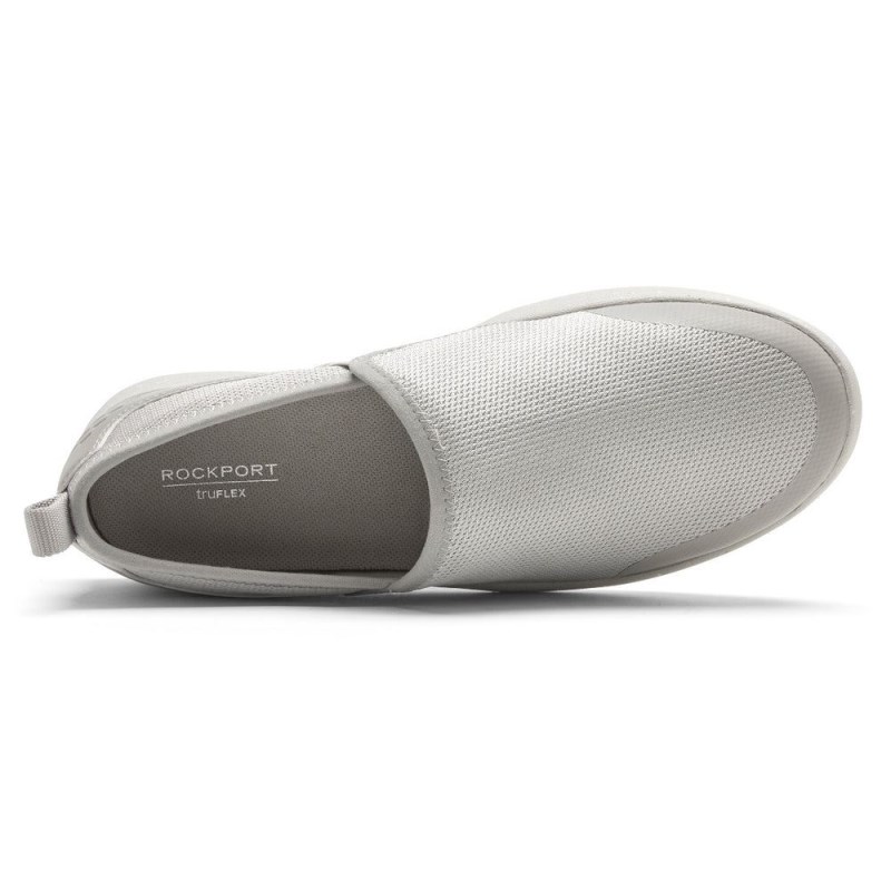 Women Rockport truFLEX Fly Washable Knit Slip-On Loafers Grey USA | XM6-62846