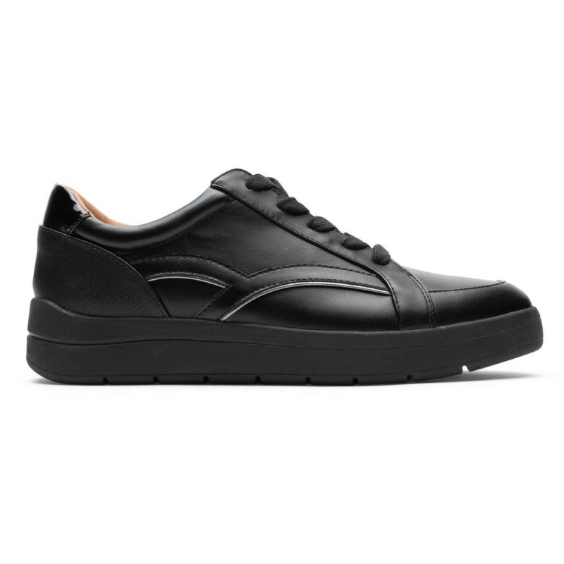 Women Rockport truFLEX Navya Retro Sneakers Black USA | HF6-31713