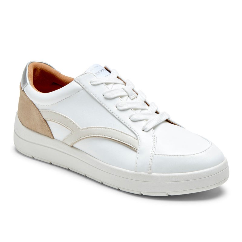 Women Rockport truFLEX Navya Retro Sneakers White USA | ES8-58655