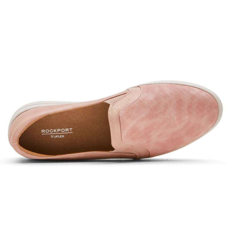 Women Rockport truFLEX Navya Slip-On Sneakers Pink USA | PN2-55655