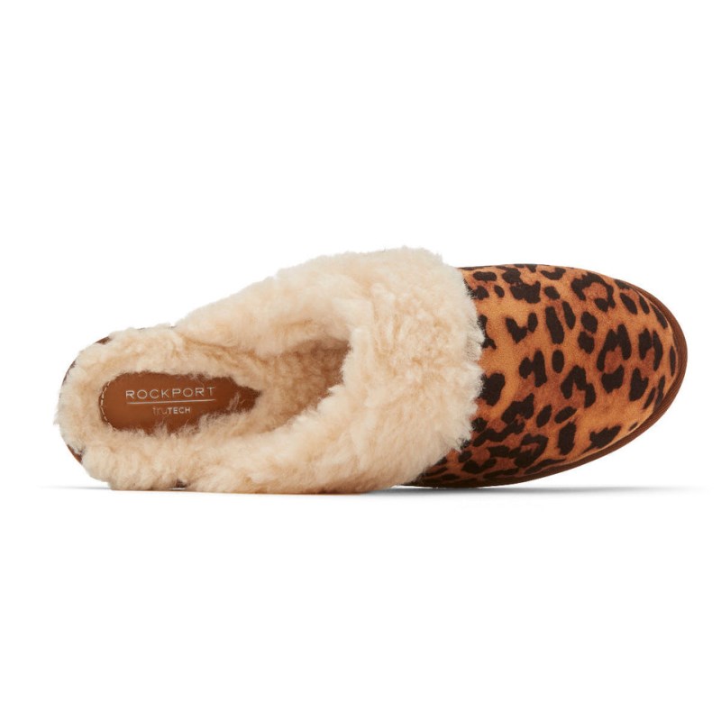 Women Rockport truTECH Veda Slipper Slides Leopard USA | OJ6-21832