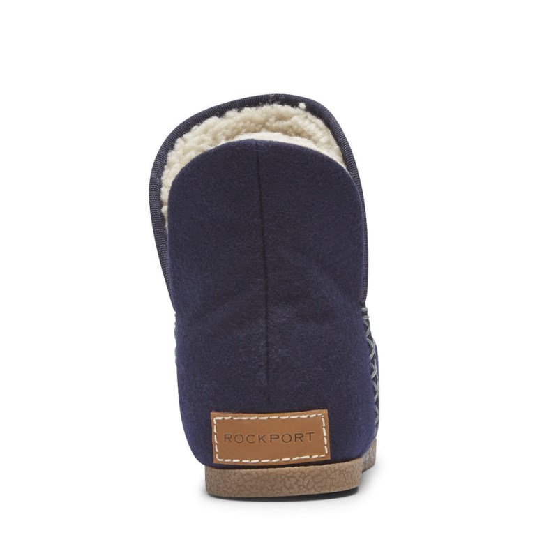 Women Rockport truTECH Veda Slipper Winter Boots Navy USA | HE4-69346