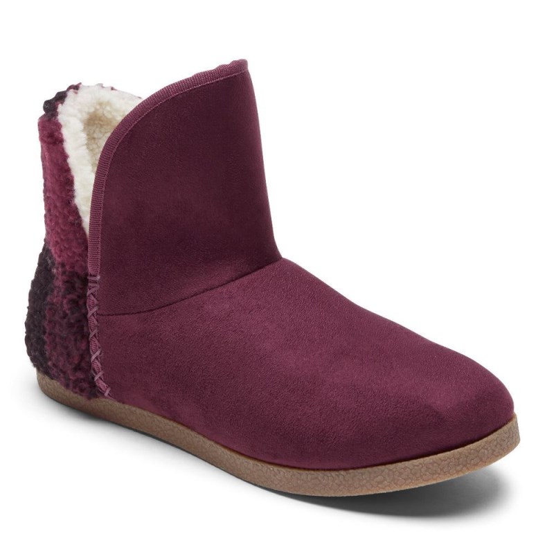 Women Rockport truTECH Veda Slipper Winter Boots Dark Red USA | IR5-35853