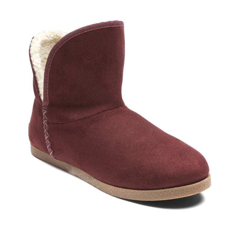 Women Rockport truTECH Veda Slipper Winter Boots Dark Red USA | YD5-38093