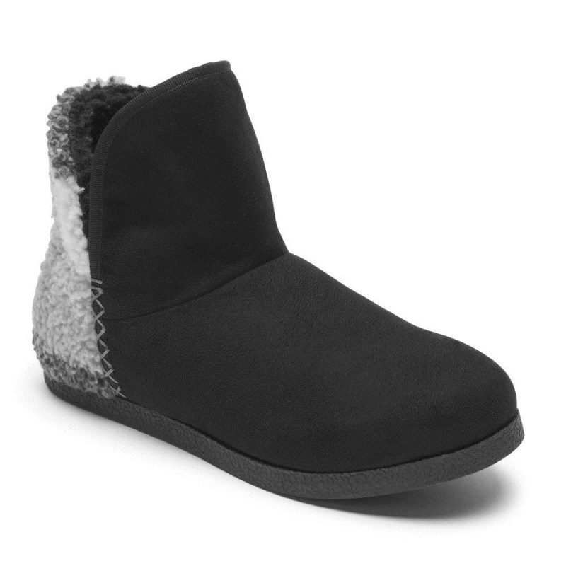 Women Rockport truTECH Veda Slipper Winter Boots Black USA | EK2-50465